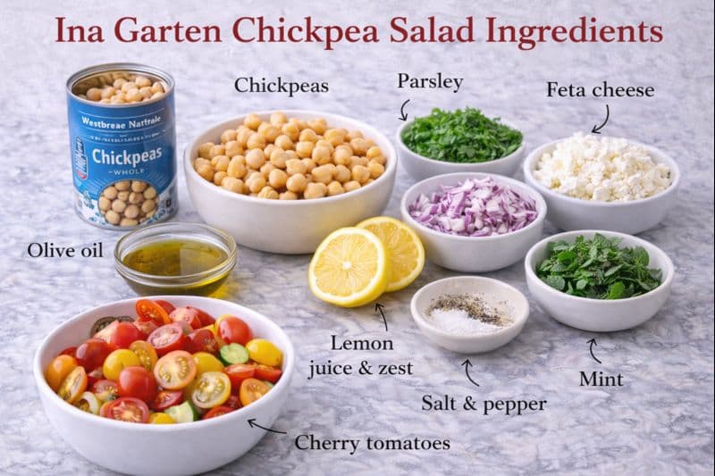 Ina Garten Chickpea Salad ingredients