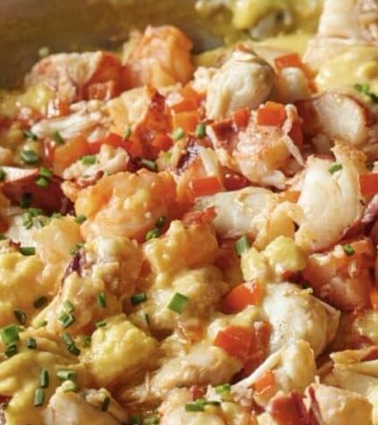 Ina Garten Creamy Eggs With Lobster & Crab