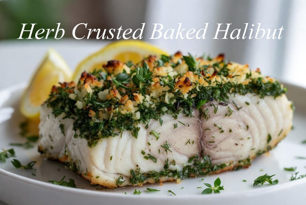 Herb Crusted Baked Halibut