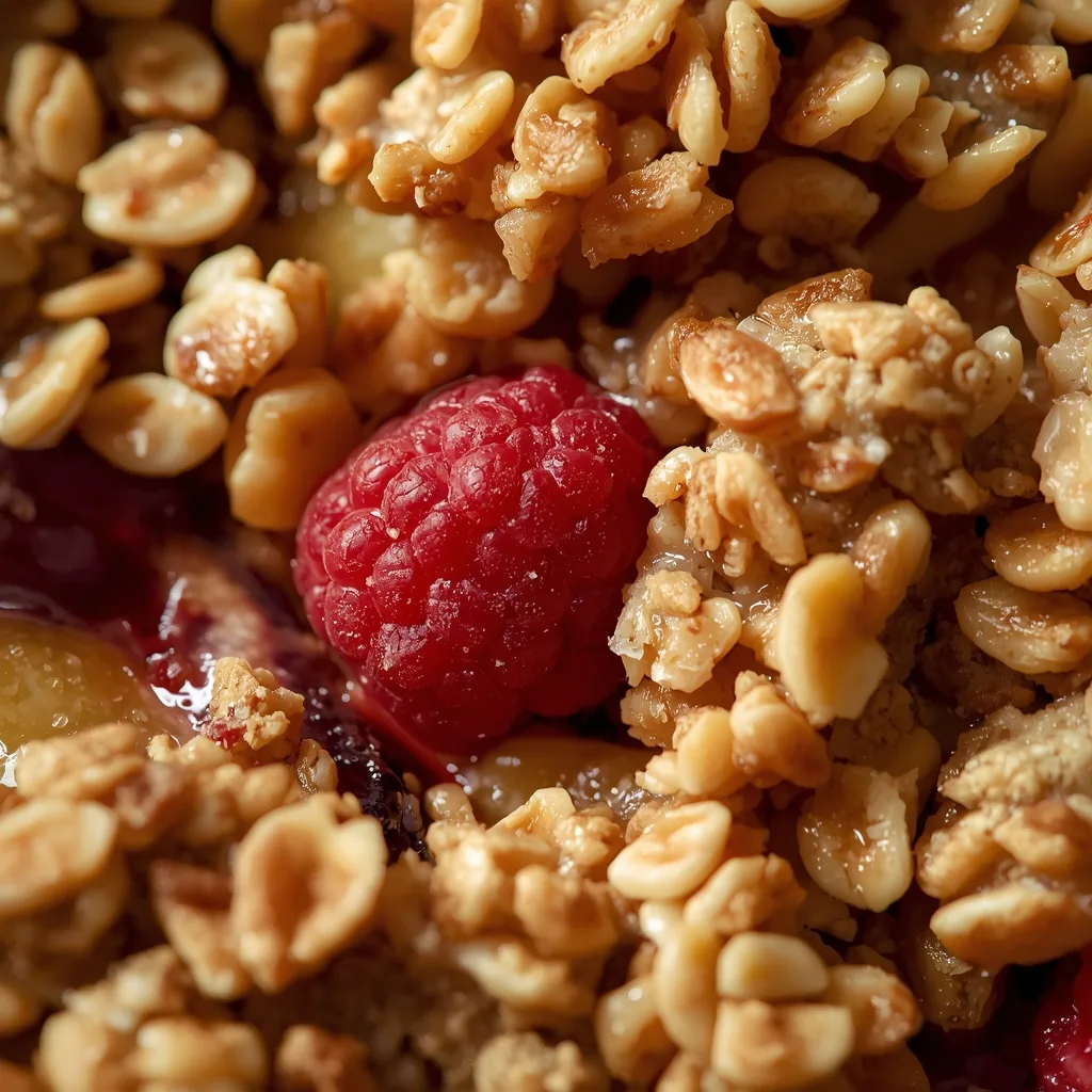 Ina Garten Peach Raspberry Crisp - recipe card